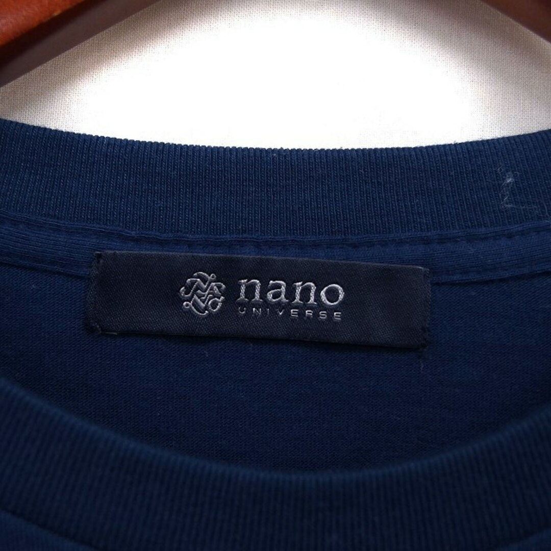 nano・universe(ナノユニバース)のナノユニバース カットソー Tシャツ クルーネック リブ コットン混 ボーダー  メンズのトップス(Tシャツ/カットソー(七分/長袖))の商品写真