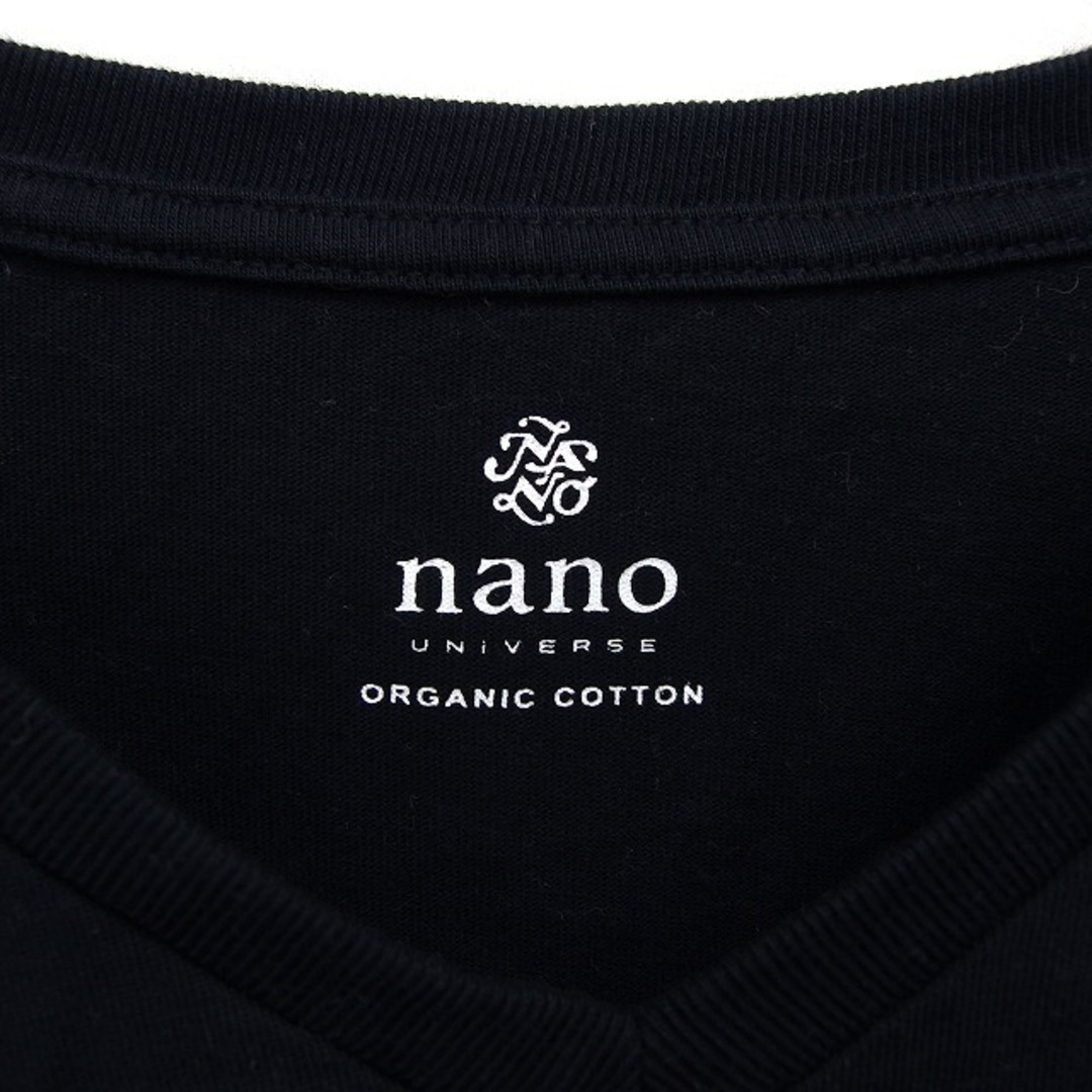 nano・universe(ナノユニバース)のナノユニバース カットソー Tシャツ Vネック コットン 綿 リブ シンプル L メンズのトップス(Tシャツ/カットソー(七分/長袖))の商品写真