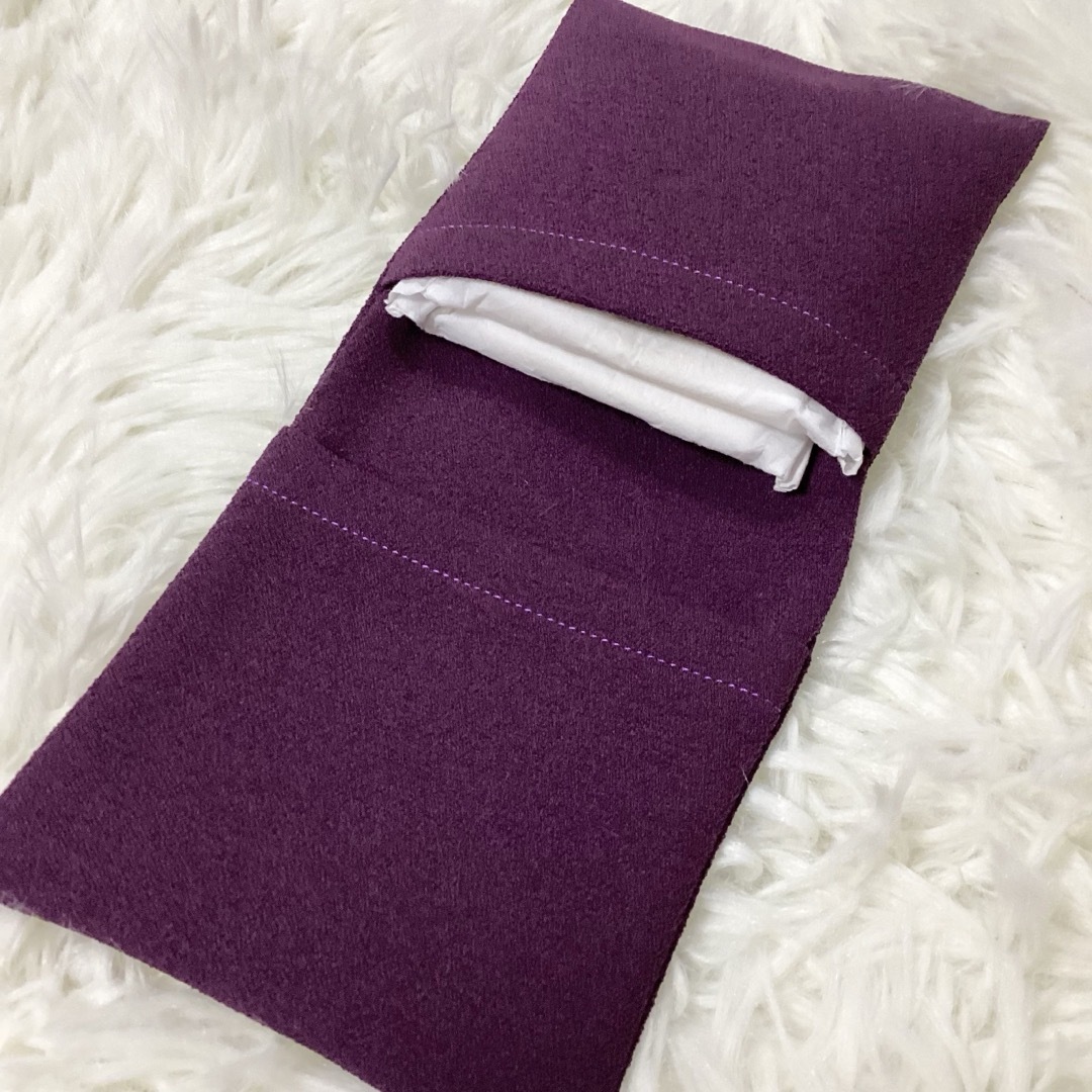 サニタリーケース 着物生地 ちりめん風 紫 バイオレット S4224 ハンドメイドのファッション小物(その他)の商品写真