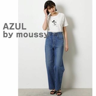 アズールバイマウジー(AZUL by moussy)のAZUL by moussy　アズール　マウジー　デニム　パンツ　ワイド　ブルー(デニム/ジーンズ)