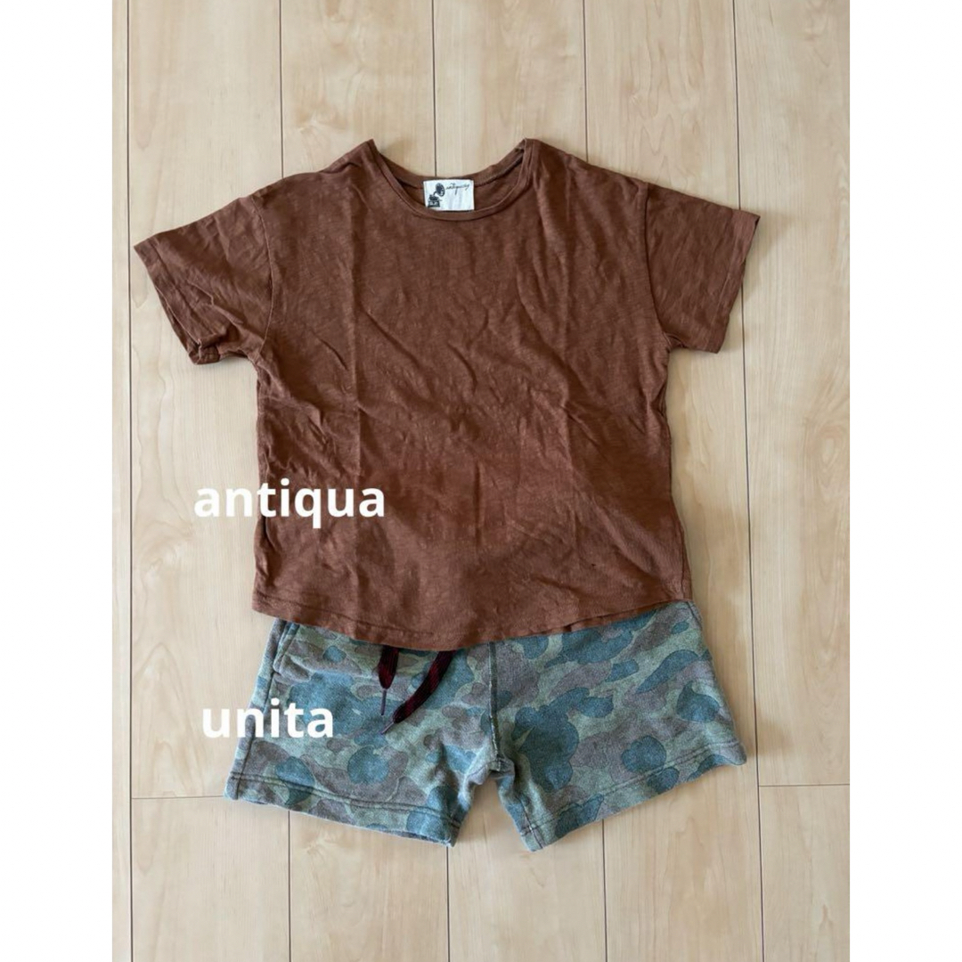 antiqua(アンティカ)の子供服　130cm 上下セット キッズ/ベビー/マタニティのキッズ服女の子用(90cm~)(Tシャツ/カットソー)の商品写真