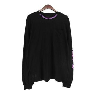 クロムハーツ(Chrome Hearts)のクロムハーツ CHROME HEARTS ■ 【 NECK LOGO LS T-SHIRT 】 ネック アーム ロゴ ロング スリーブ カットソー　n4785(Tシャツ/カットソー(七分/長袖))