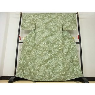 平和屋-こころ店■上質な小紋　草花文　正絹　逸品　AAAD5332Aja(着物)