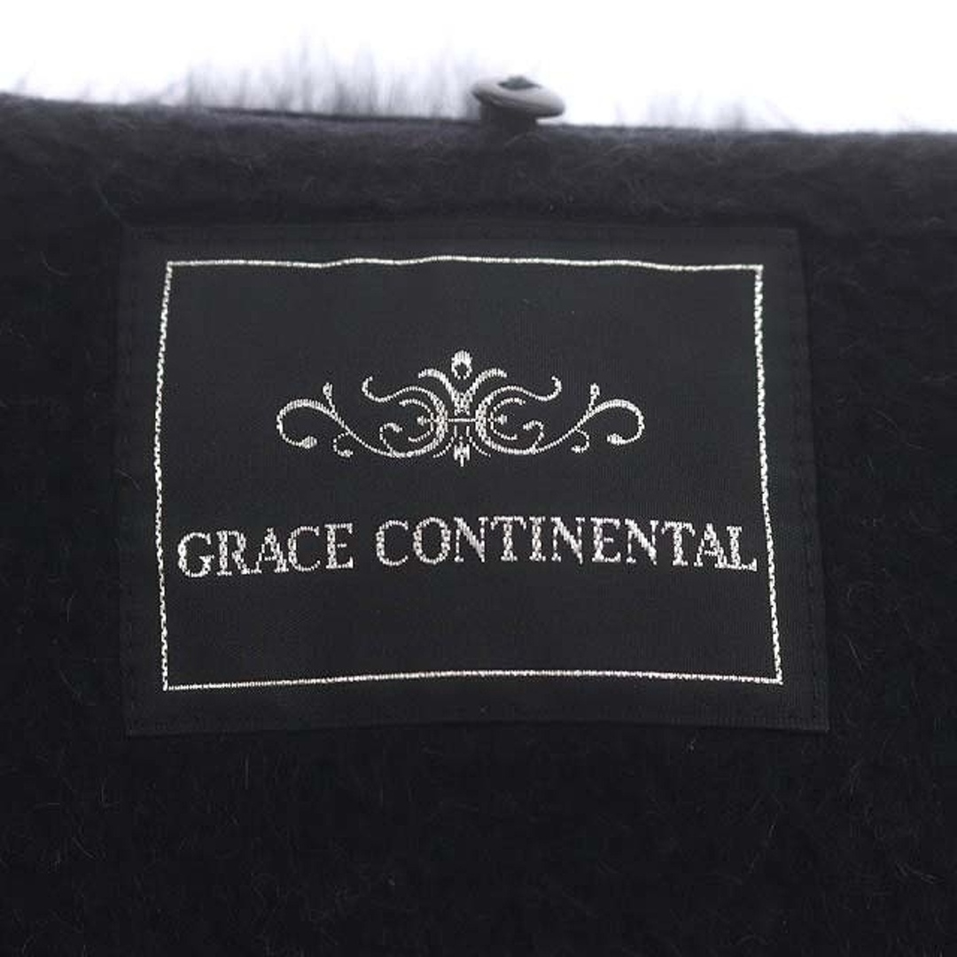 GRACE CONTINENTAL(グレースコンチネンタル)のグレースコンチネンタル 刺繍ポケットコート アウター ファー付き 38 M 黒 レディースのジャケット/アウター(その他)の商品写真