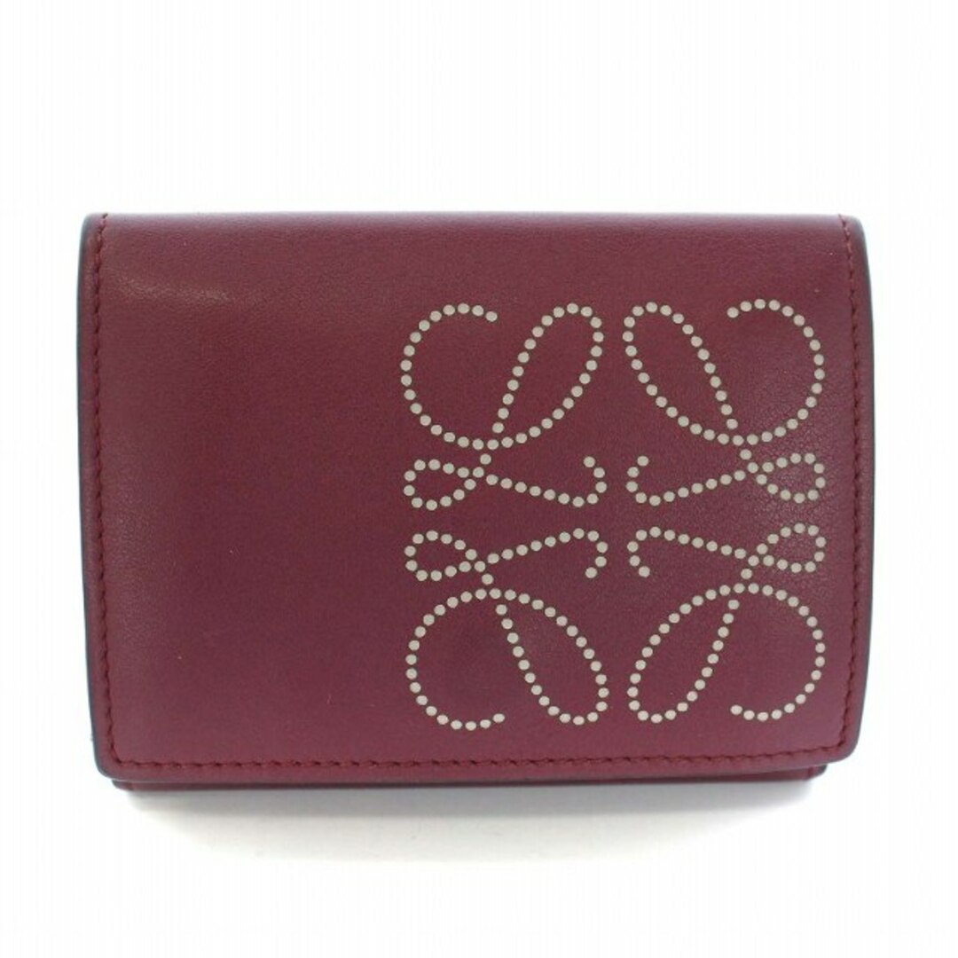 LOEWE(ロエベ)のロエベ ブランド トライフォールド6カードホルダー ミニウォレット ボルドー レディースのファッション小物(財布)の商品写真