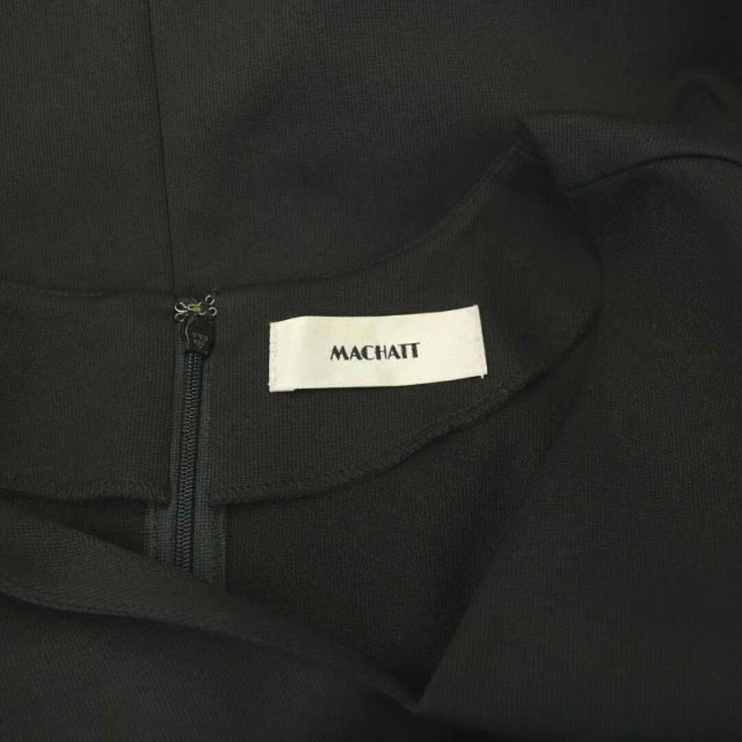 マチャット ピケVネックロングドレス ワンピース 半袖 F 黒 ブラック レディースのワンピース(ロングワンピース/マキシワンピース)の商品写真