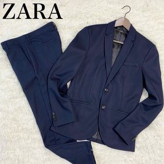 ザラ セットアップスーツ(メンズ)(ブルー・ネイビー/青色系)の通販 ザラ セットアップスーツ(メンズ)(ブルー・ネイビー/青色系)の通販