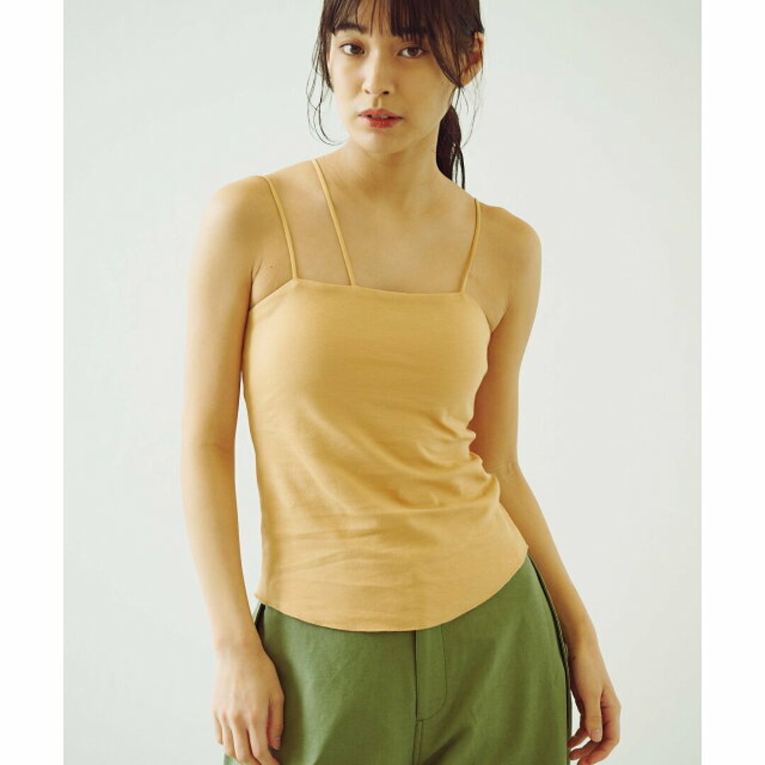 PAL GROUP OUTLET(パルグループアウトレット)の【オレンジ】【earthy_】(抗菌防臭)オーガニックコットンカップ付き3ストラップキャミ レディースのトップス(タンクトップ)の商品写真