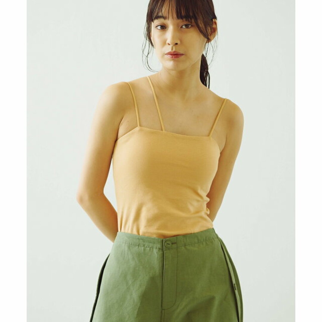 PAL GROUP OUTLET(パルグループアウトレット)の【オレンジ】【earthy_】(抗菌防臭)オーガニックコットンカップ付き3ストラップキャミ レディースのトップス(タンクトップ)の商品写真