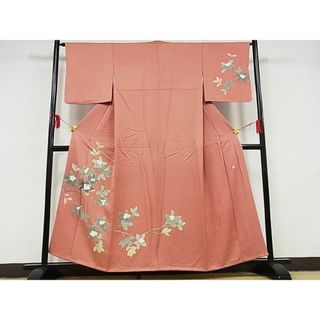 平和屋-こころ店■訪問着　友禅　作家物　枝花文　正絹　逸品　AAAE1444Bzg(着物)