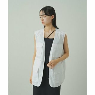 【ホワイト】【earthy_】【撥水】ロングフィッシャーマンベスト