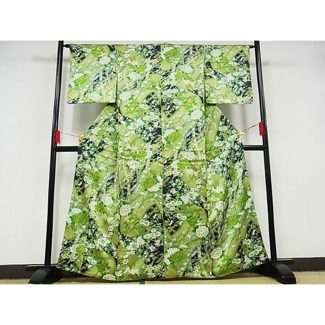 平和屋-こころ店■上質な小紋　草花文　金彩　高島屋扱い　正絹　逸品　AAAE1434Bzg レディースの水着/浴衣(着物)の商品写真