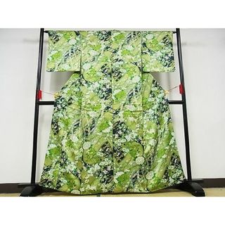 平和屋-こころ店■上質な小紋　草花文　金彩　高島屋扱い　正絹　逸品　AAAE1434Bzg(着物)