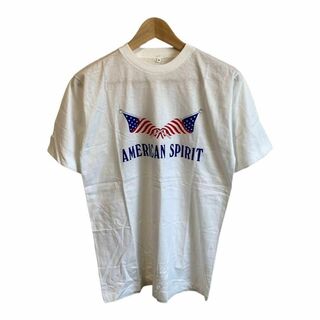 90s AMERICAN SPIRTS 星条旗　Tシャツ シングル 白　M(Tシャツ/カットソー(半袖/袖なし))