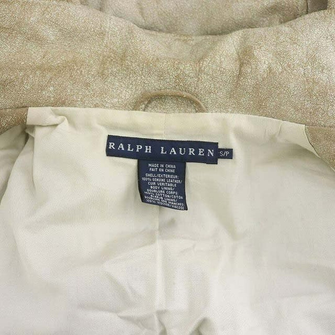 Ralph Lauren(ラルフローレン)のラルフローレン レザー ライダースジャケット ブルゾン ジップアップ S/P レディースのジャケット/アウター(ライダースジャケット)の商品写真