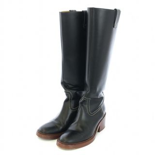 クロエ MALLO BOOTS ステッチドレザーブーツ 38 25cm 黒