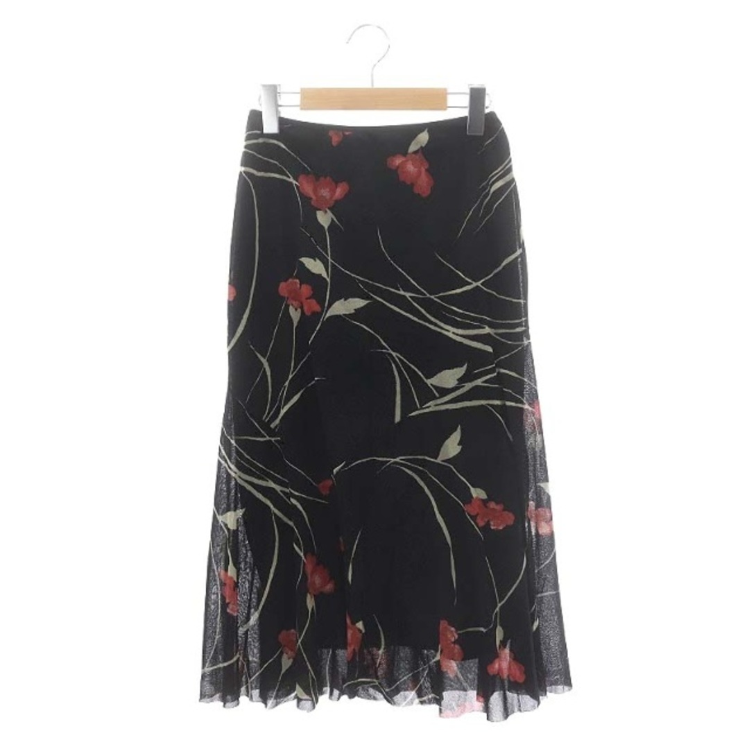 VIVIENNE TAM(ヴィヴィアンタム)のヴィヴィアンタム パワーネット 花柄 ロング マーメイドスカート 0 黒 赤 レディースのスカート(ロングスカート)の商品写真