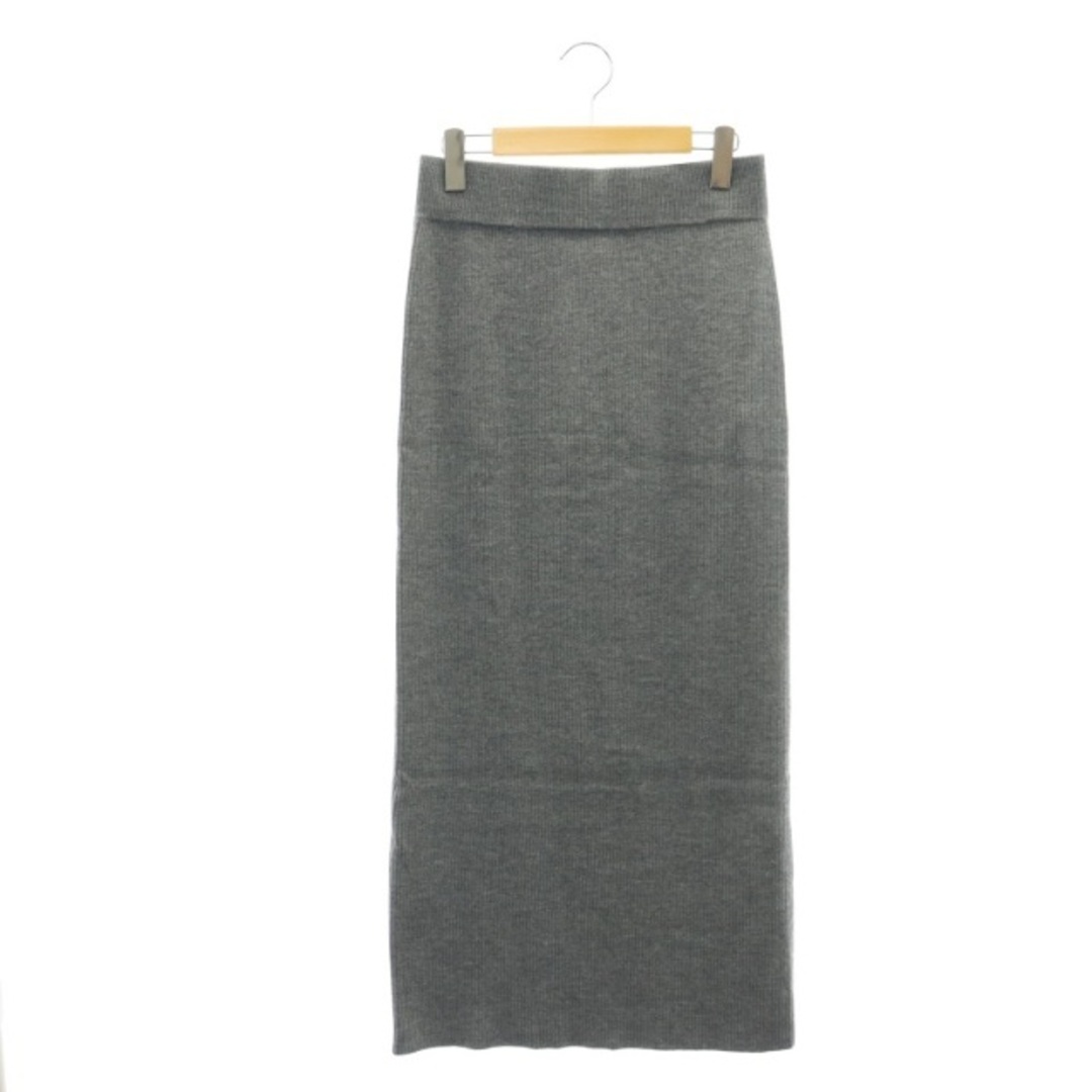 DEUXIEME CLASSE(ドゥーズィエムクラス)のドゥーズィエムクラス Rib スカート リブニット Iライン ロング F グレー レディースのスカート(ロングスカート)の商品写真