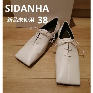 SIDANHA シダナ スクエア パンプス フラット ローファー ホワイト 38(ハイヒール/パンプス)