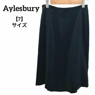 アリスバーリー(Aylesbury)のH17 Aylesburyアリスバーリー スカート フレア 黒 無地 7 日本製(ひざ丈スカート)