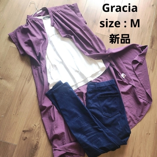 GLACIER - グラシア【未使用】Gracia　シャツワンピース　パープル　Mサイズ