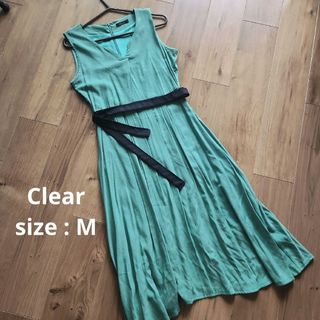 clear - Clear　【美品】クリア　ノースリーブワンピース　Mサイズ　サマーワンピース