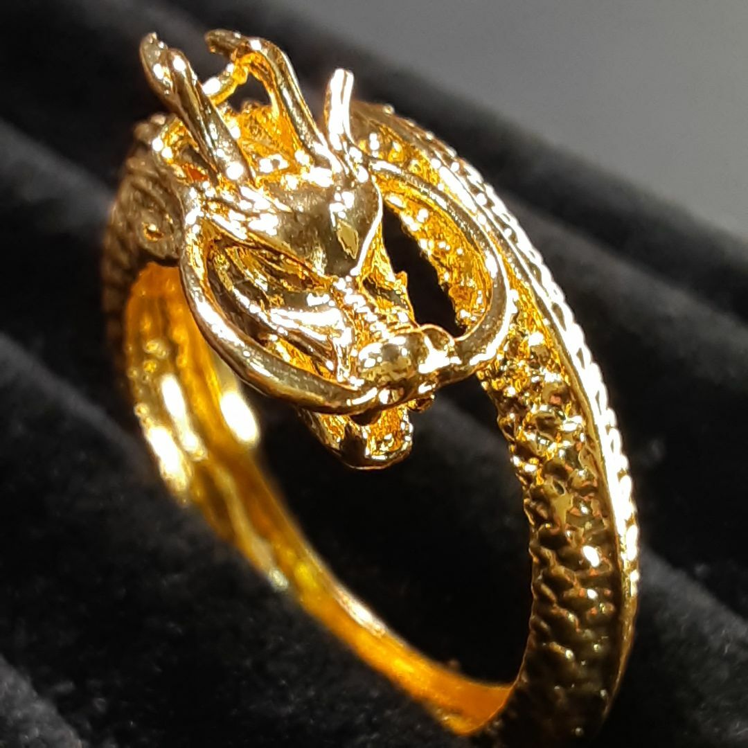 【限定品】リング ゴールドドラゴン 金運 調節可能  #C340-2 レディースのアクセサリー(リング(指輪))の商品写真