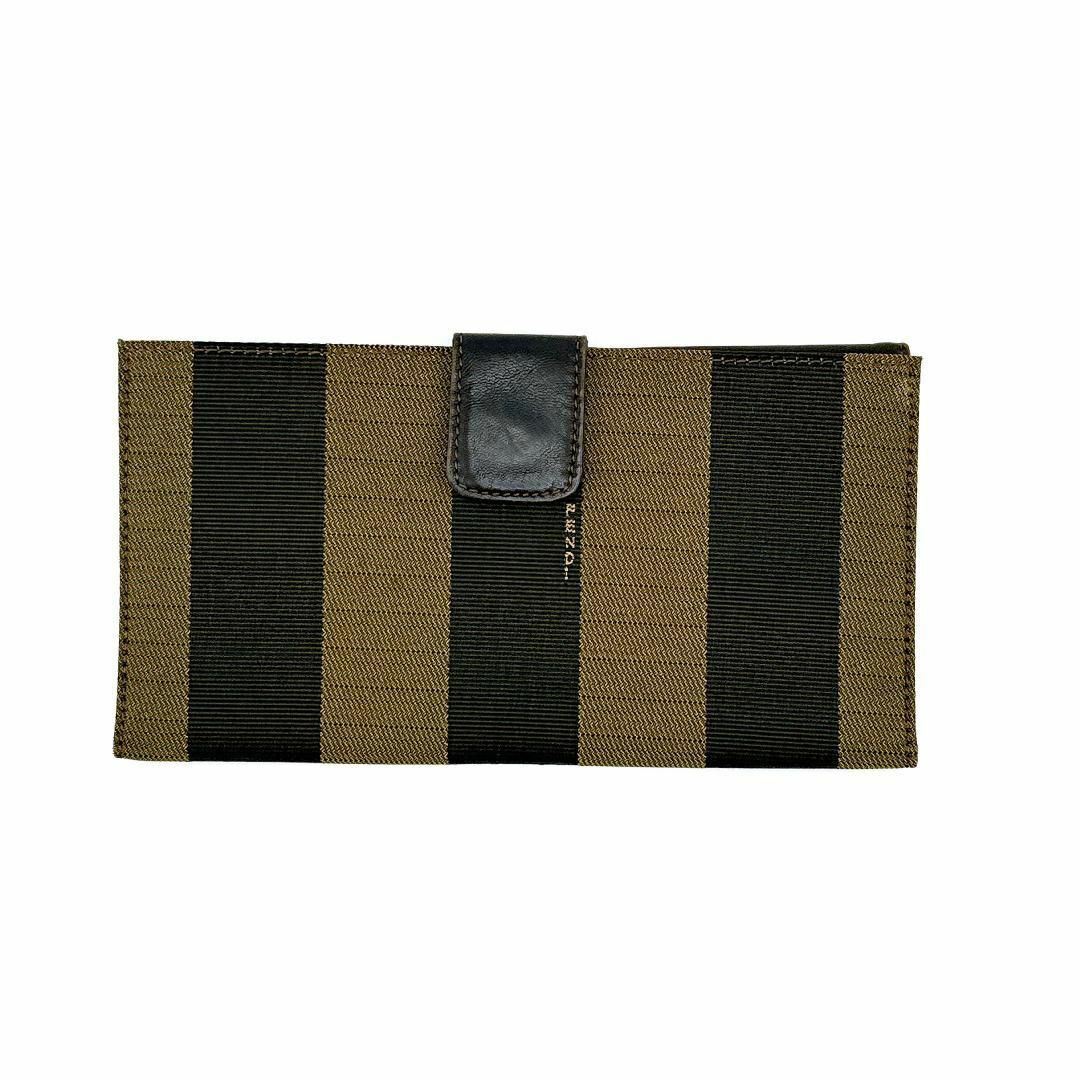 FENDI(フェンディ)のフェンディ ヴィンテージ 長財布 ペカン柄 PVC×レザー  二つ折り ブラウン レディースのファッション小物(財布)の商品写真