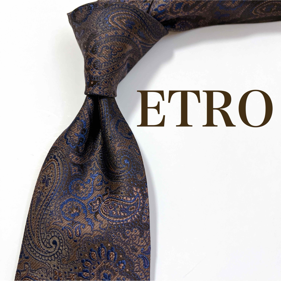 ETRO(エトロ)の美品 エトロ ネクタイ ハイブランド ペイズリー柄 ジャガード織り 光沢 希少 メンズのファッション小物(ネクタイ)の商品写真