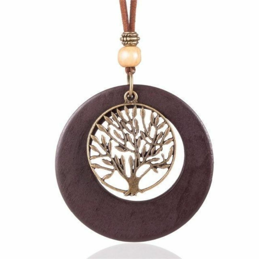ネックレス 生命の樹 モダン Brown  装飾  #C337-2 レディースのアクセサリー(ネックレス)の商品写真