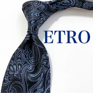 ETRO - 美品 エトロ ETRO ネクタイ ハイブランド ペイズリー柄 ジャガード織り 紺