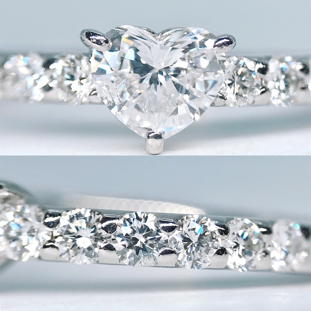 計0.78ct ハートシェイプ エタニティ ダイヤモンドリング 銀座ミワ ハート レディースのアクセサリー(リング(指輪))の商品写真