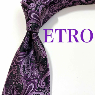 エトロ(ETRO)の美品 エトロ ETRO ネクタイ ハイブランド ペイズリー柄 ジャガード織り 紫(ネクタイ)