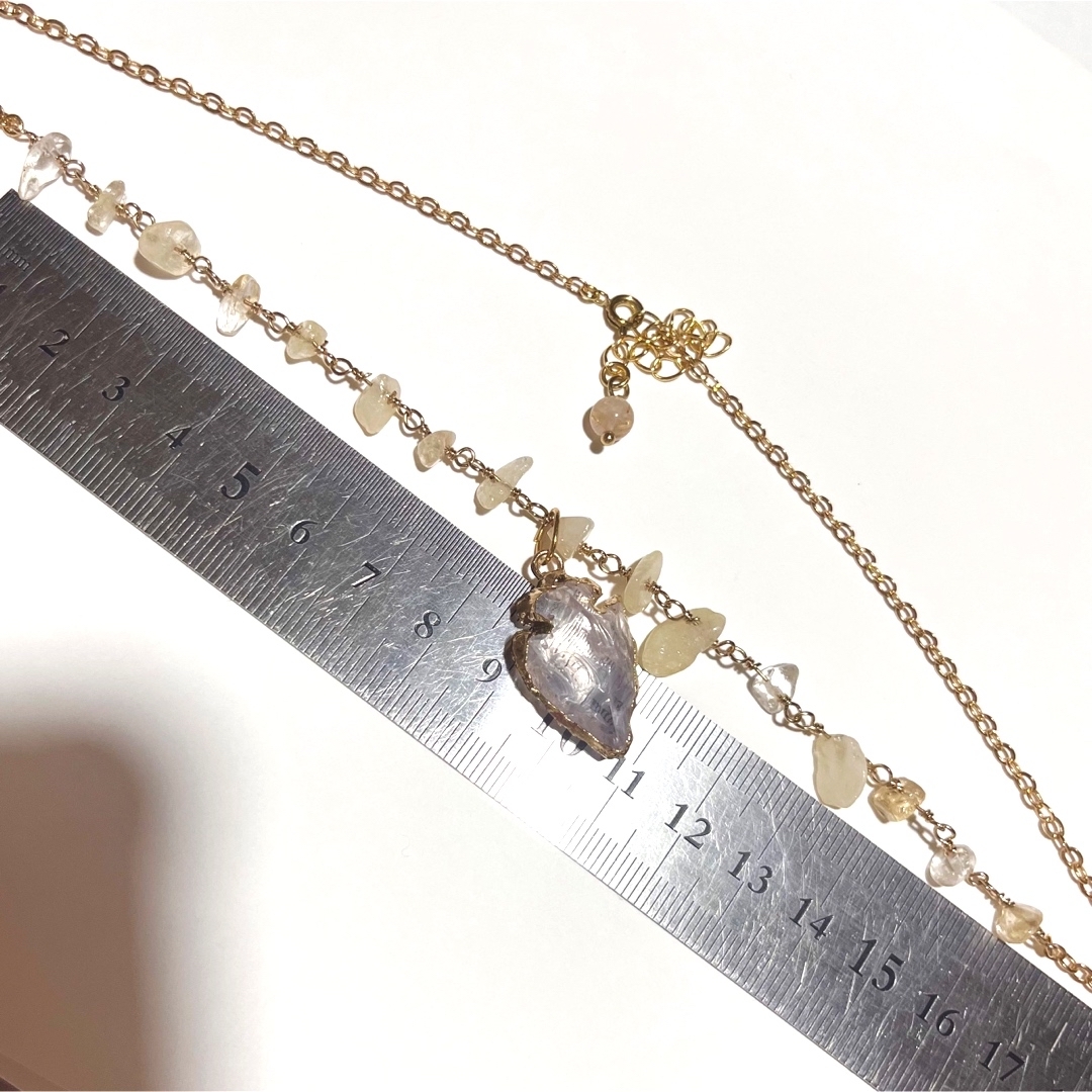 水晶×シトリン×ルチルクォーツ　天然石　ネックレス レディースのアクセサリー(ネックレス)の商品写真