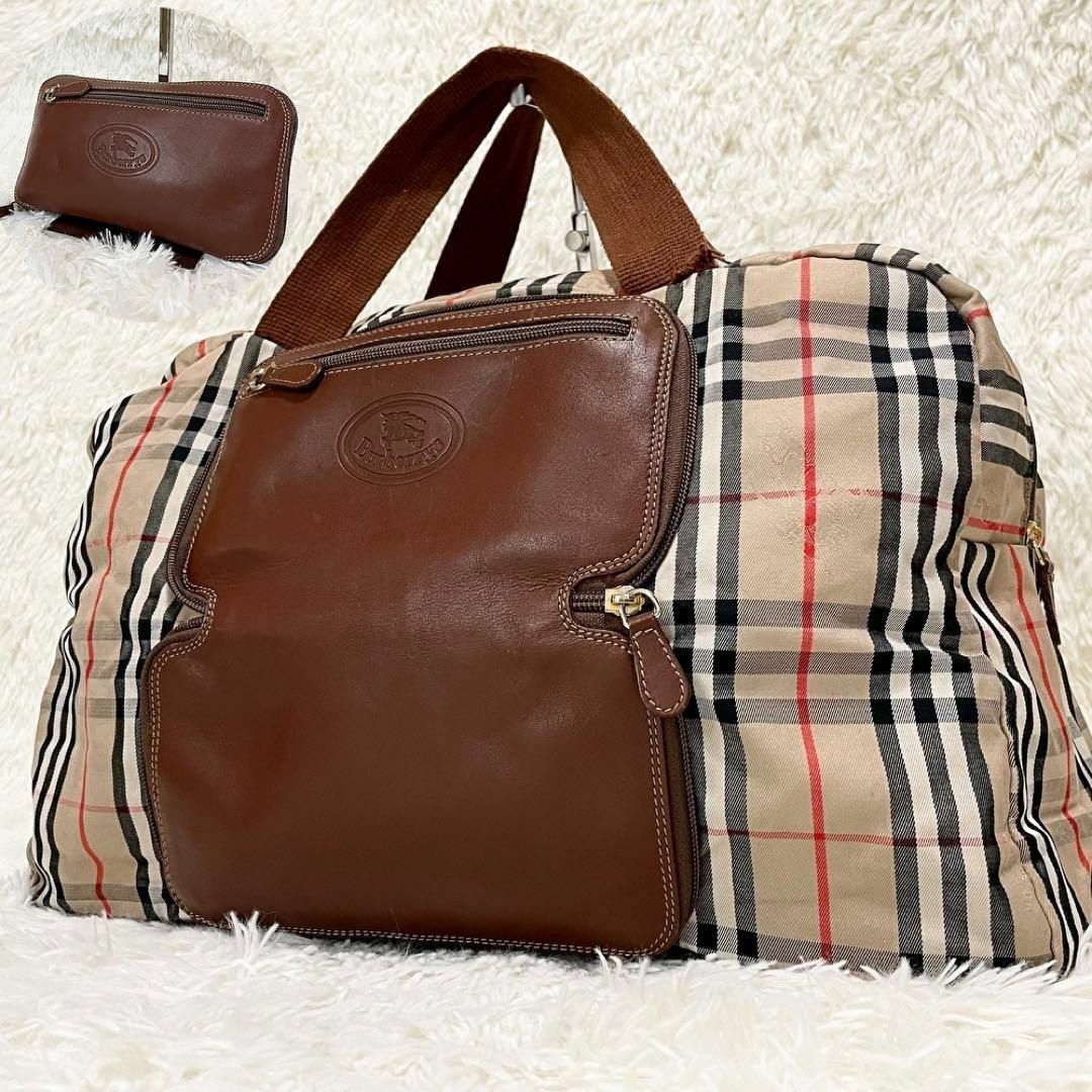 BURBERRY(バーバリー)のバーバリー　エコバッグ　ボストンバッグ　ノバチェック　折りたたみ　シャドーホース レディースのバッグ(ボストンバッグ)の商品写真