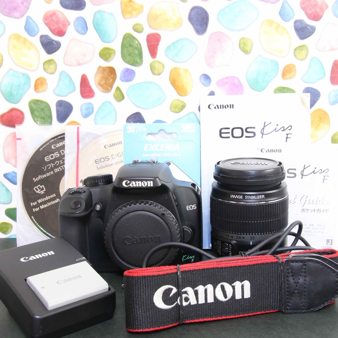 Canon(キヤノン)の♥◇Canon KISS F ◇高性能一眼レフ ◇スマホ転送 ◇付属品多数 スマホ/家電/カメラのカメラ(デジタル一眼)の商品写真