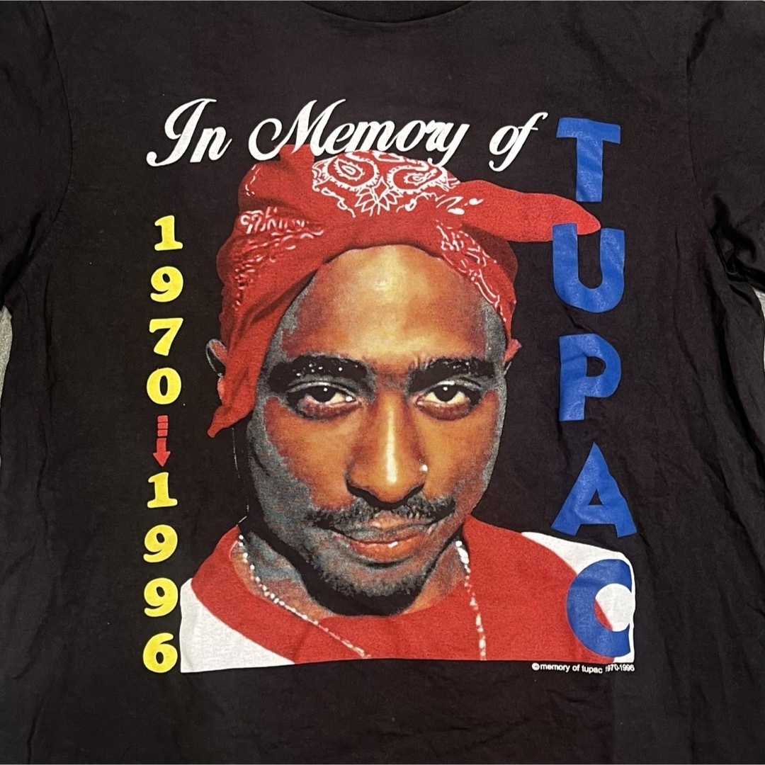 TUPAC トゥーパック Tシャツ/ラッパー/USED/古着 メンズのトップス(Tシャツ/カットソー(半袖/袖なし))の商品写真