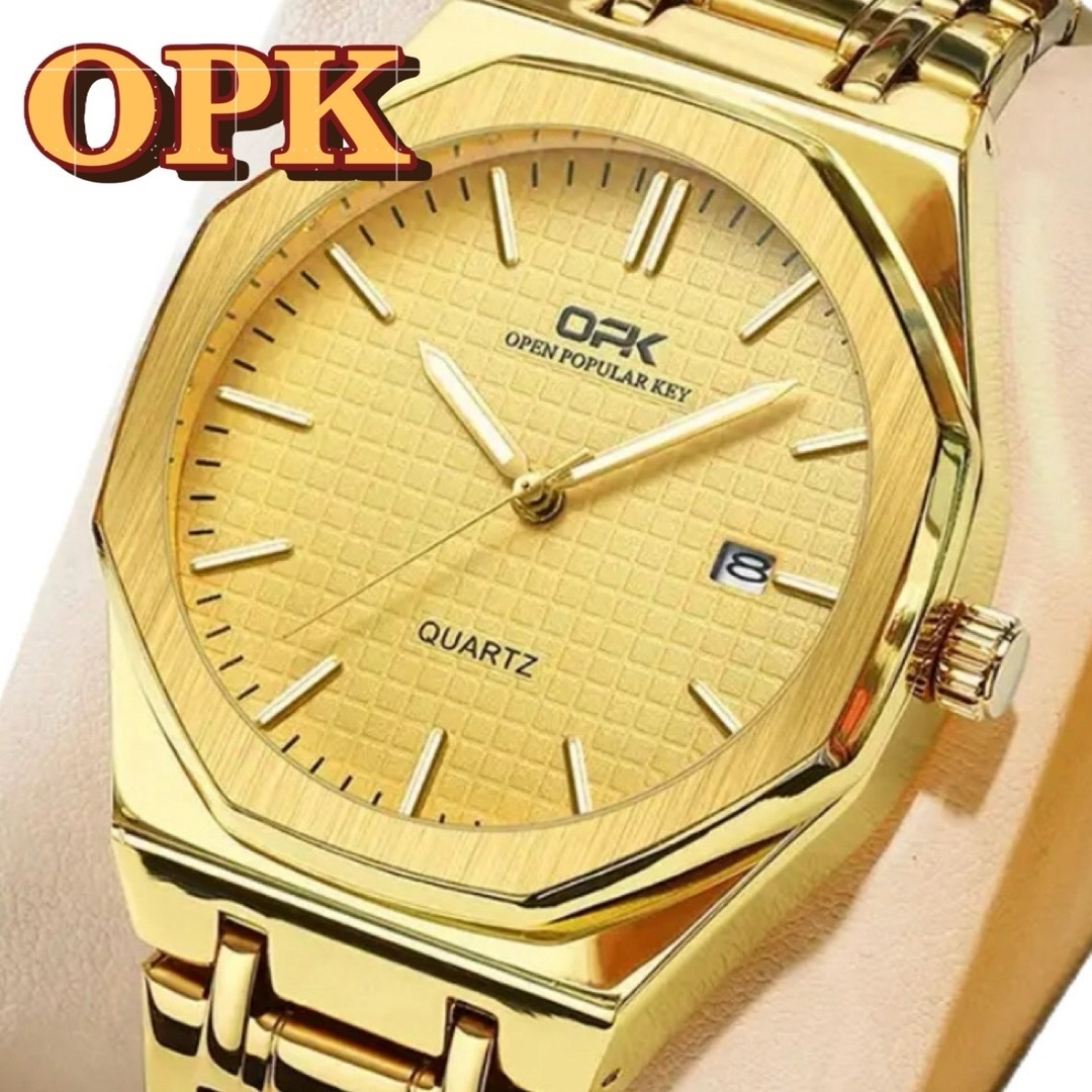 新品 OPK オクタゴン オマージュウォッチ メンズ腕時計 フルゴールド メンズの時計(腕時計(アナログ))の商品写真