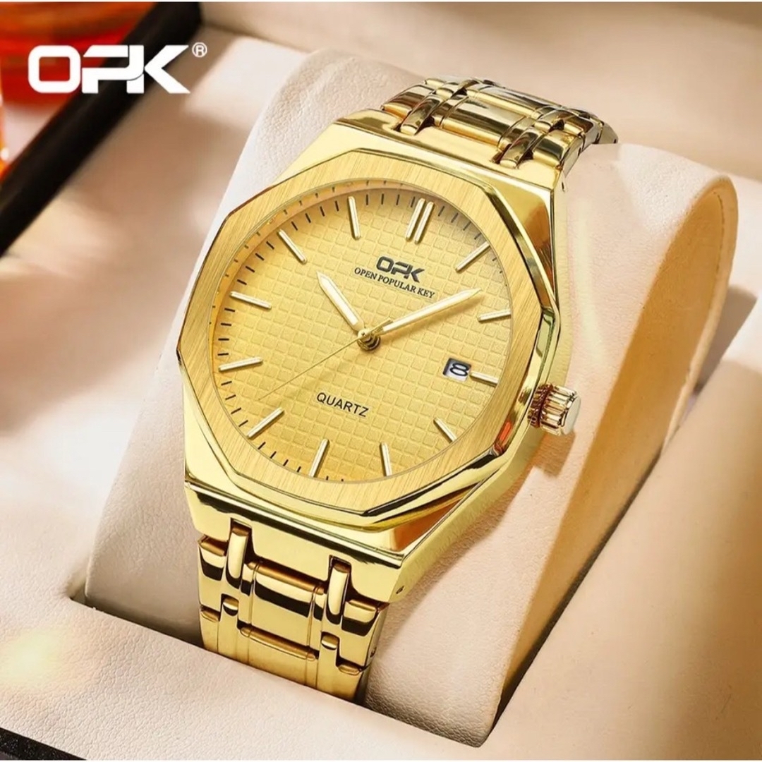 新品 OPK オクタゴン オマージュウォッチ メンズ腕時計 フルゴールド メンズの時計(腕時計(アナログ))の商品写真