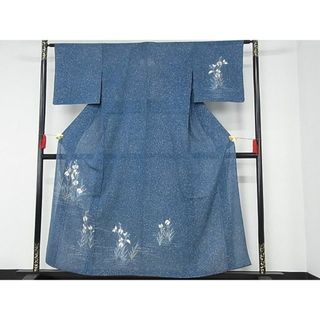 平和屋-こころ店■夏物　訪問着　絽　鷺草　たたき染め　銀彩　正絹　逸品　未使用　AAAD7528Acs(着物)