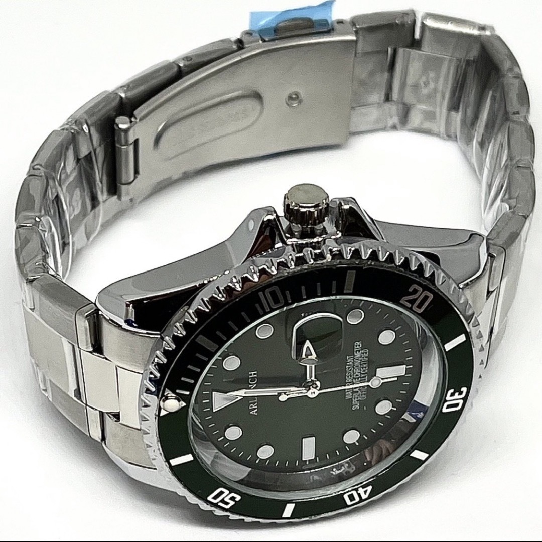 新品 ARLANCH オマージュウォッチ モスグリーン シルバー メンズ腕時計 メンズの時計(腕時計(アナログ))の商品写真