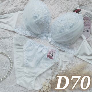 №730【D70】ダマスクファンシーフラワーブラジャー&フルバックショーツ(ブラ&ショーツセット)