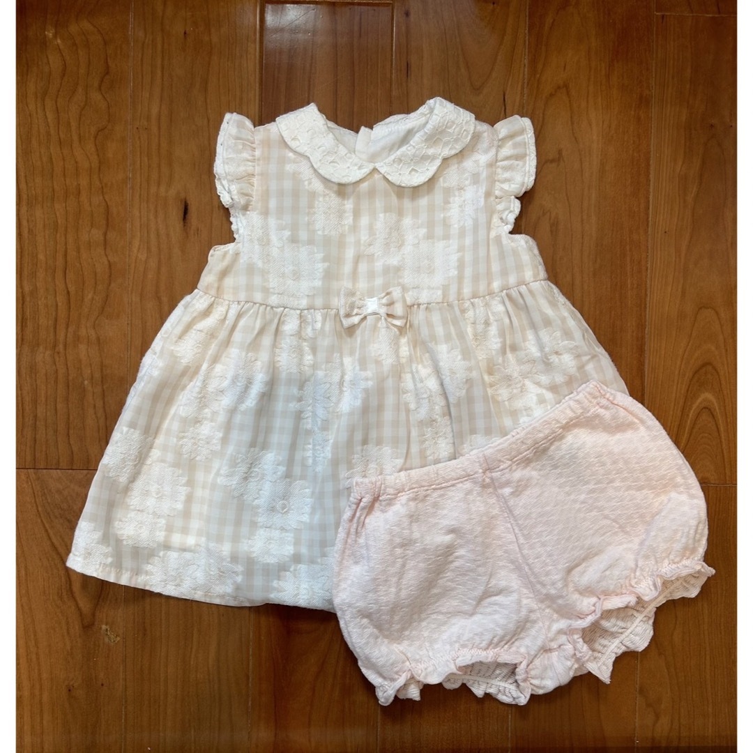 BeBe(ベベ)のbebe べべ　トップス　ワンピース　ブルマ　セット　70 80 キッズ/ベビー/マタニティのキッズ服女の子用(90cm~)(ワンピース)の商品写真