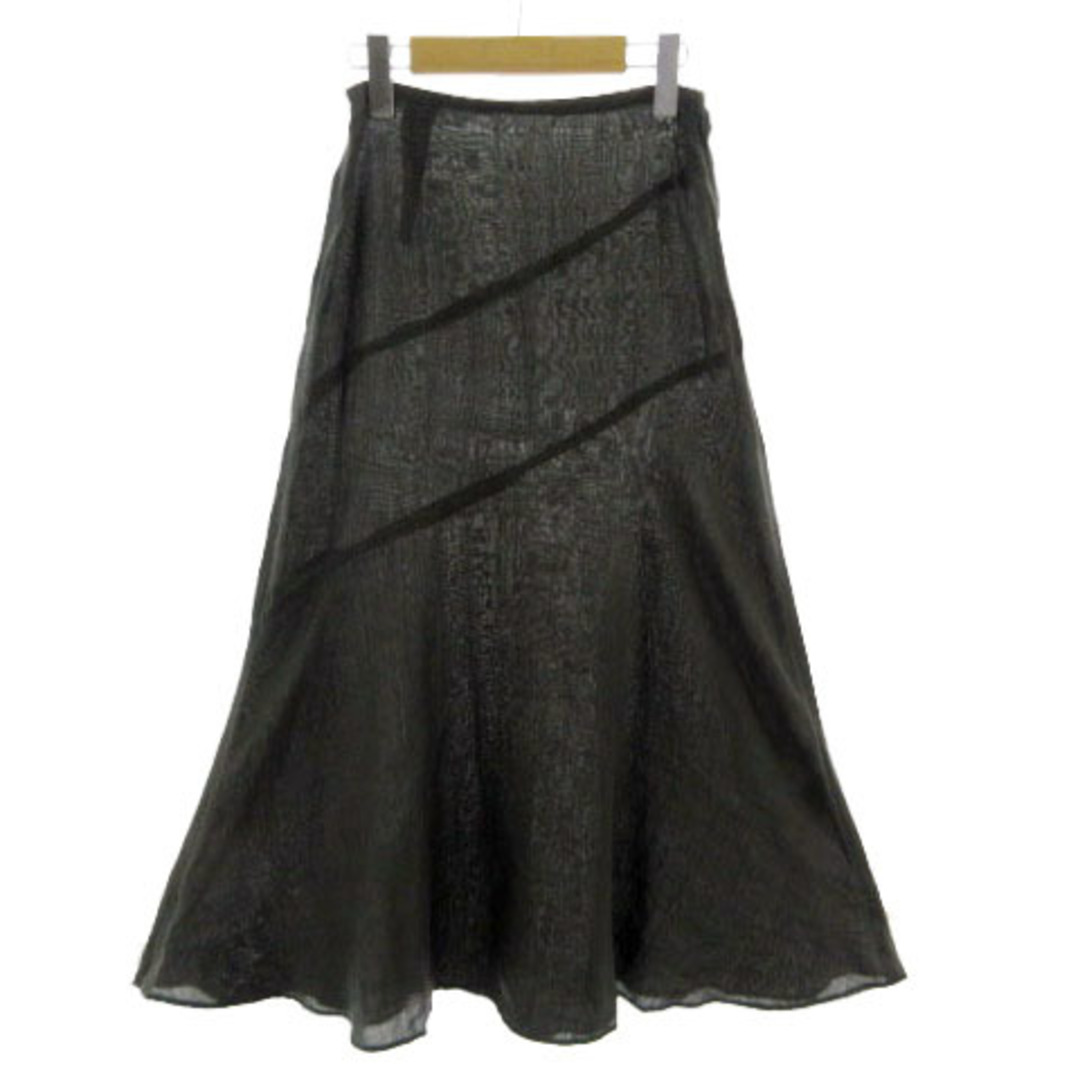 INDIVI(インディヴィ)のINDIVI スカート 裾フレア ロング丈 薄手 リネン100％ グレー 5 レディースのスカート(ロングスカート)の商品写真