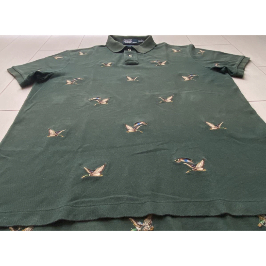 POLO RALPH LAUREN(ポロラルフローレン)のPOLO ラルフローレン duck 鴨 総柄 刺繍 ポロシャツ GREEN XL メンズのトップス(ポロシャツ)の商品写真