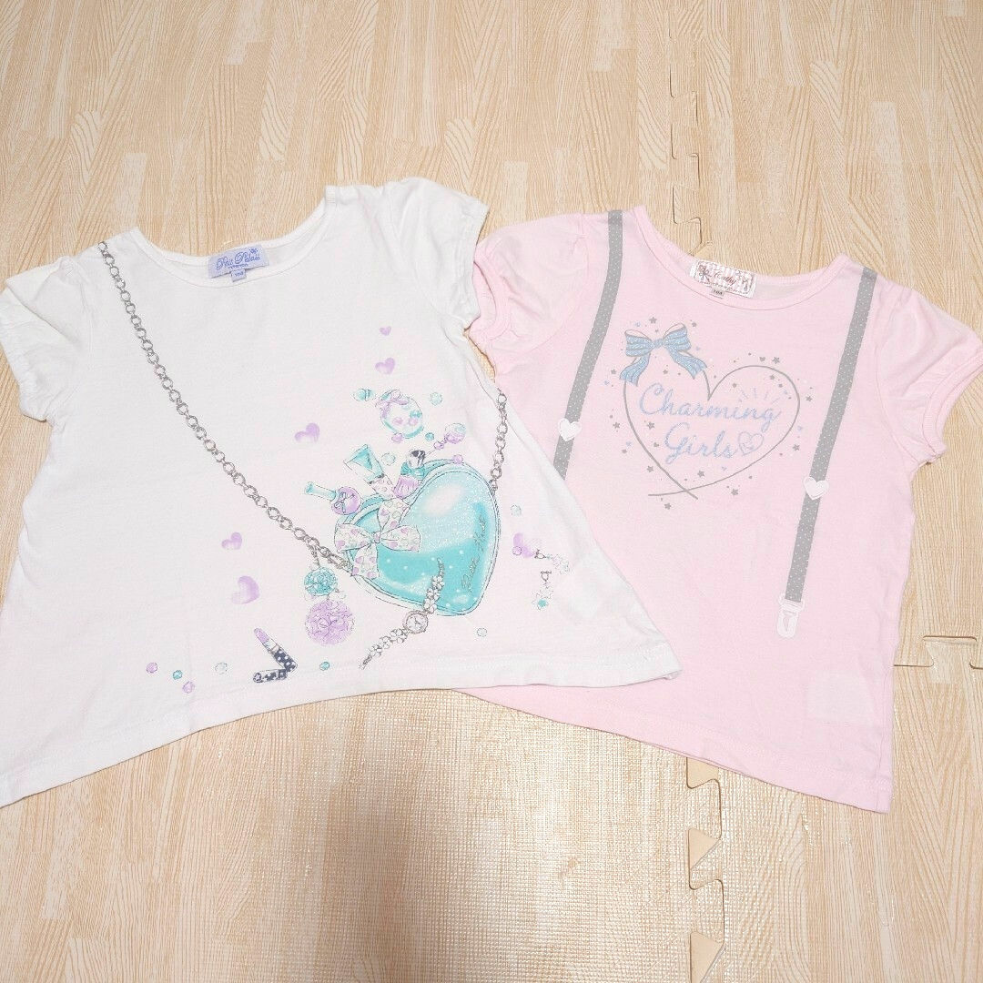 motherways(マザウェイズ)のmotherways♡ポシェットTシャツ♡２枚セット♡104 キッズ/ベビー/マタニティのキッズ服女の子用(90cm~)(Tシャツ/カットソー)の商品写真