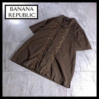 00s バナナリパブリック チロリアン キューバ オープンカラー シャツ 半袖