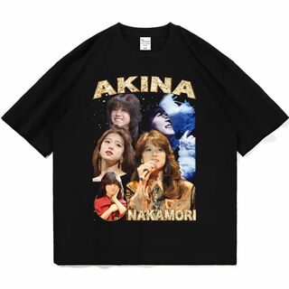 中森明菜 Tシャツ ブラック vintage(Tシャツ/カットソー(半袖/袖なし))