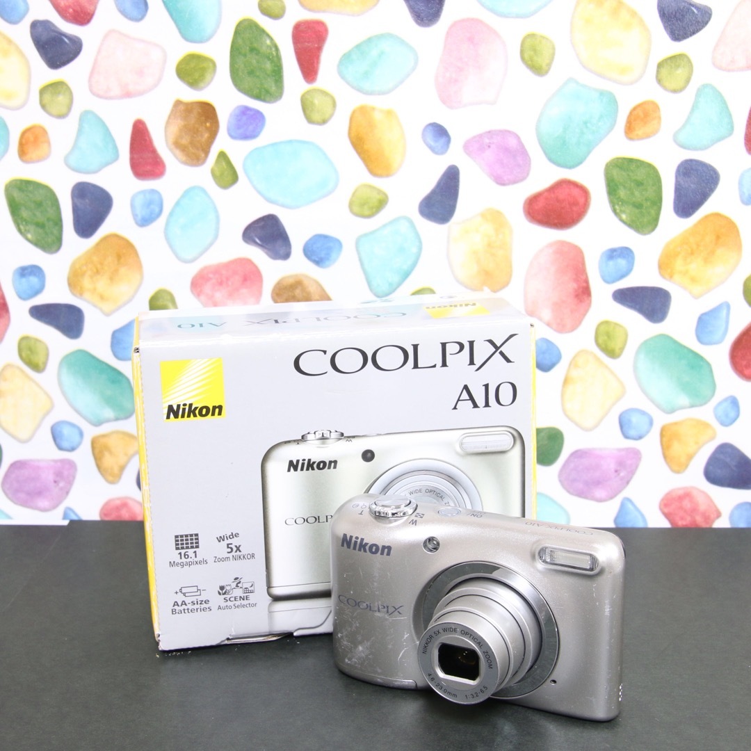 Nikon(ニコン)の♥︎Nikon COOLPIX A10 ◇おすすめコンデジ ◇スマホ転送 ◇元箱 スマホ/家電/カメラのカメラ(コンパクトデジタルカメラ)の商品写真