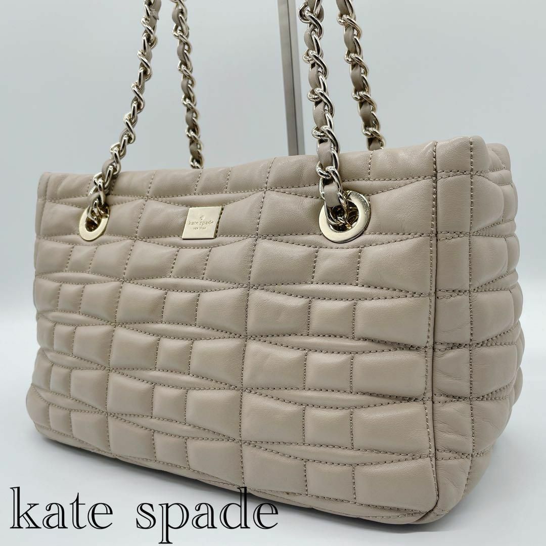 kate spade new york(ケイトスペードニューヨーク)の美品　ケイトスペード　ハンドバッグ　トートバッグ　キルティング　レザー レディースのバッグ(トートバッグ)の商品写真